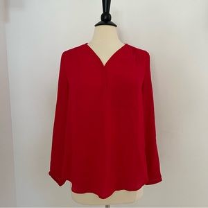 Red going out long sleeve blouse